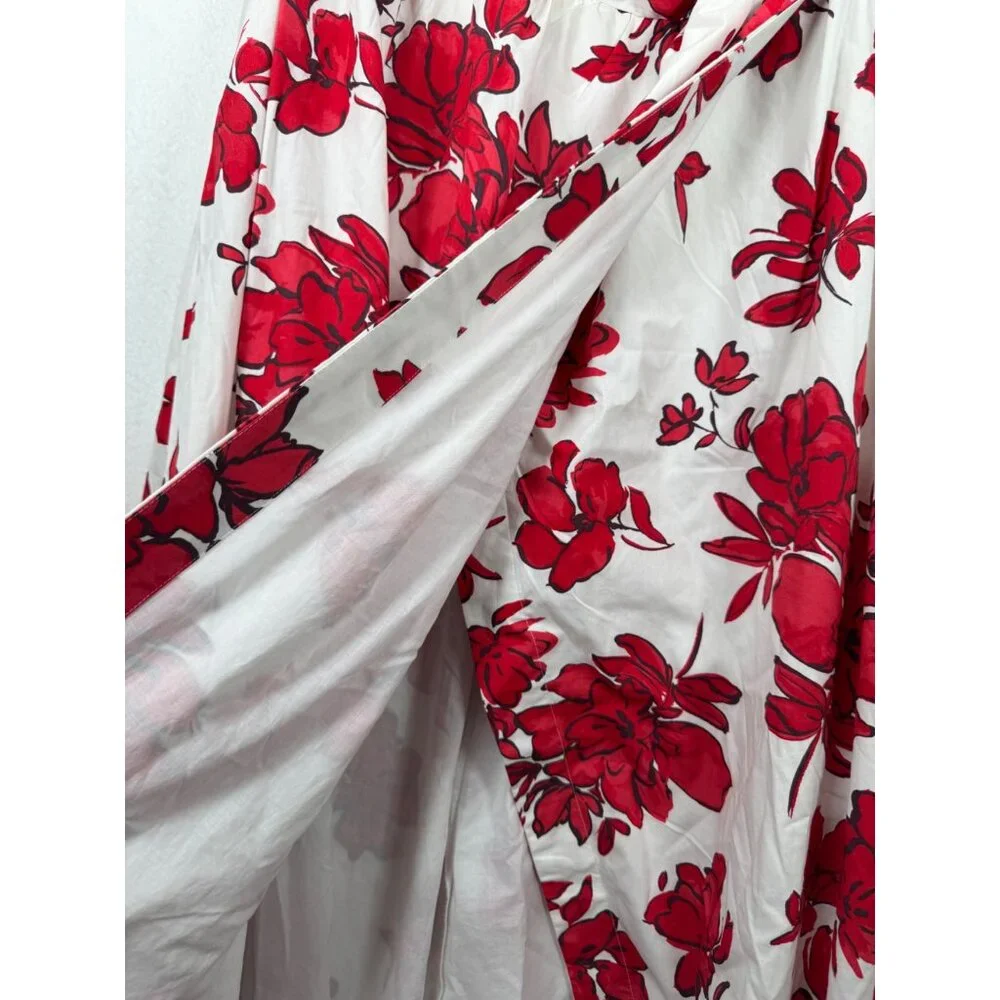 Abercrombie & Fitch Chase One shoulder Cutout floral‎ dress red sz XLP
